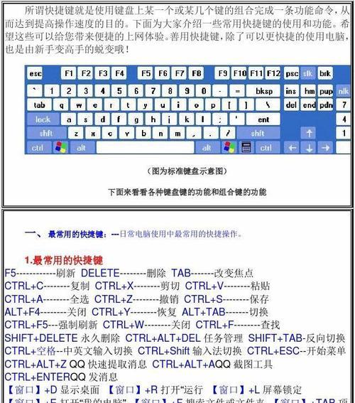 电脑键盘各个按键功能是什么？如何正确使用它们？